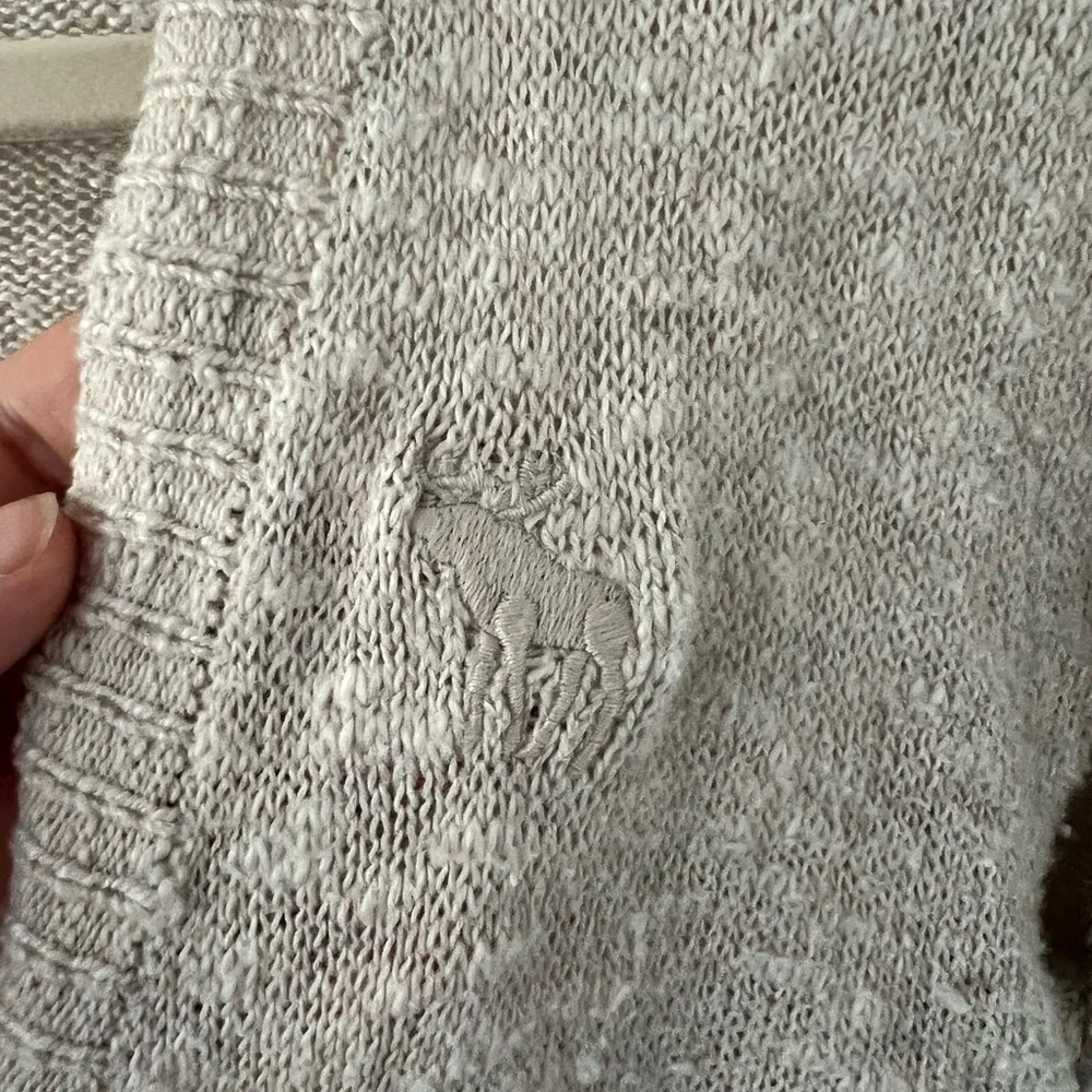 Abercrombie & Fitch Women’s Y2K Cream Cardigan With Moose Logo Size XS - Picture 6 of 6